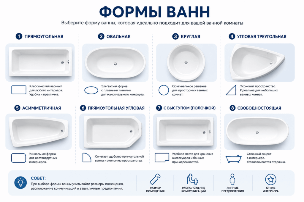 Формы ванн Формы ванн